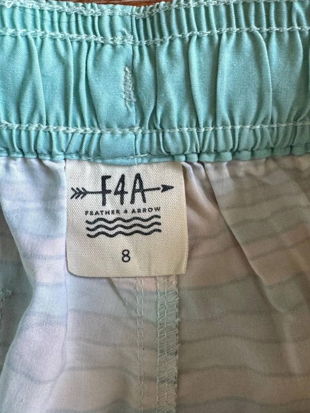 Retro Sun-Wave Swim Trunks with Mint Trim by Feather 4 Arrow